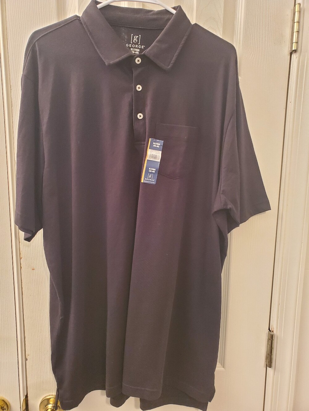 George Men’s Navy Short-Sleeve Polo with Chest Pocket